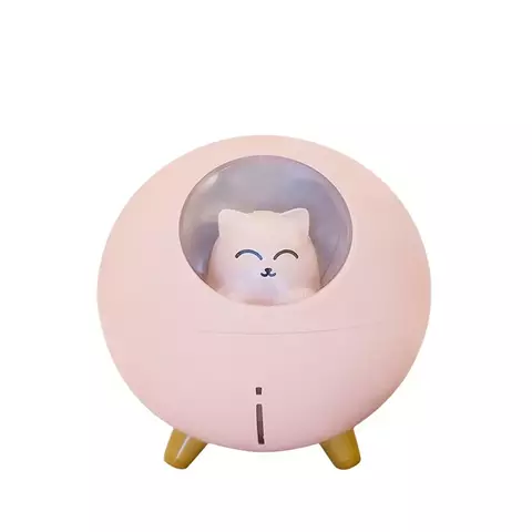 Mini Umidificador De Ar Portatil Purificador Aromatizador Ambientes Usb Led Gato