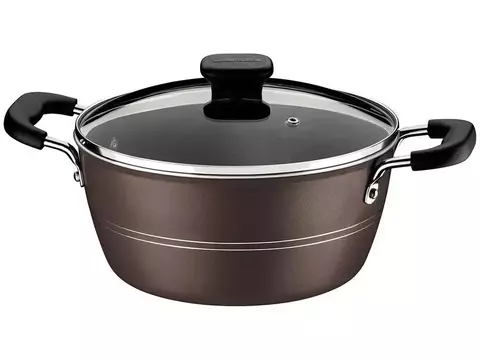 Caçarola Tramontina Antiaderente com Tampa Avelã 2,4L 20cm Sicilia