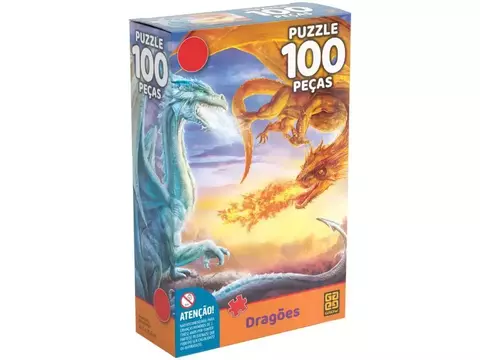 Quebra-cabeça 100 Peças Dragões Grow