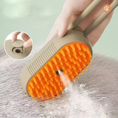 Escova a vapor para gatos, escova vaporosa para cães 3 em 1, spray elétrico, e