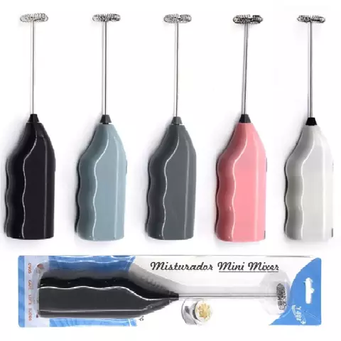 Mixer Misturador Mini Elétrico Pilha Inox Shaker Café Chá