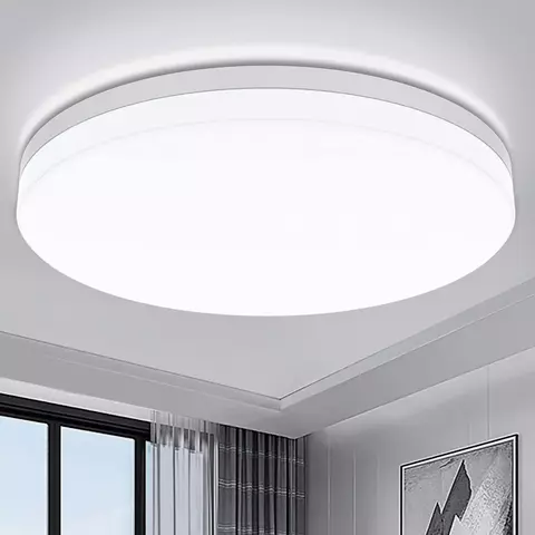 IRALAN-Luz de teto redonda ultra fina LED para quarto, luz branca neutra, fria e