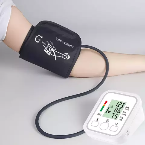 Kit de teste de pressão arterial monitor bp braço superior tonômetro automát