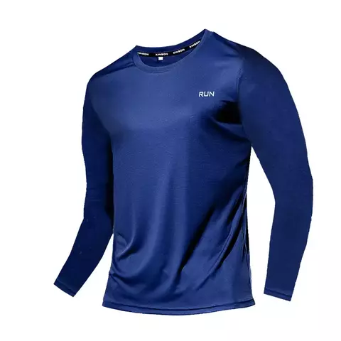 Camiseta Masculina Fit Manga Longa Seda Gelada Verão 2025 – Secagem Rápida, Respirável e com Proteção Solar - comprar online