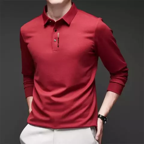 Camisa Polo Masculina Casual de Manga Comprida – Estilo Versátil, Conforto e Elegância em Cada Detalhe - comprar online