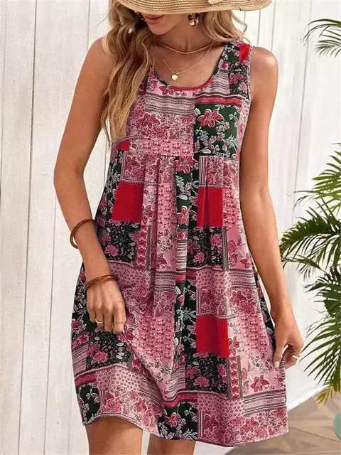 Mini Vestido Feminino Floral Retrô – Elegância e Conforto Plus Size - comprar online
