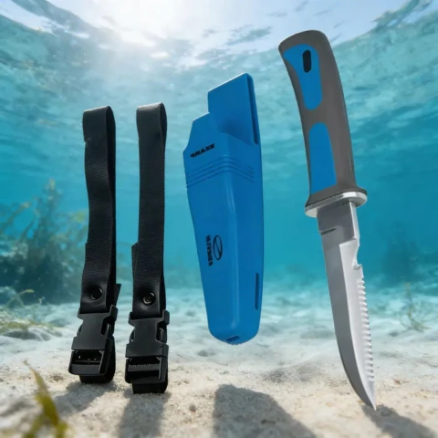Faca De Mergulho Seasub Sharp Inox Com Bainha para Mergulho apnéia Caça Pesca Sub