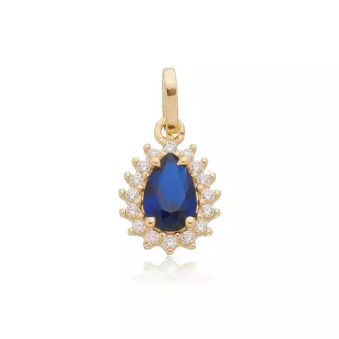 Pingente De Ouro 18k Mademoiselle Azul Com Zircônias