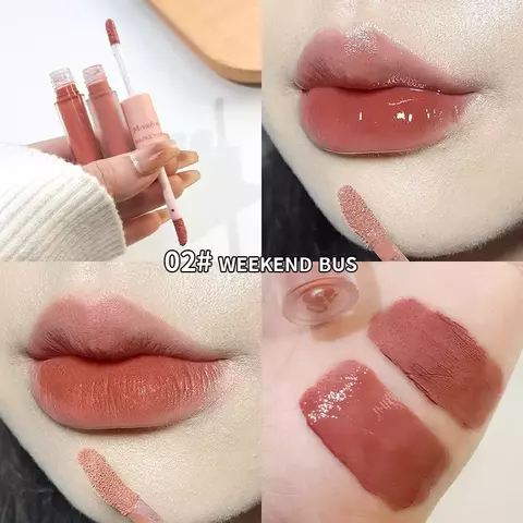 Double End Lip Glaze Espelho Full Gloss E Velvet Matte Long