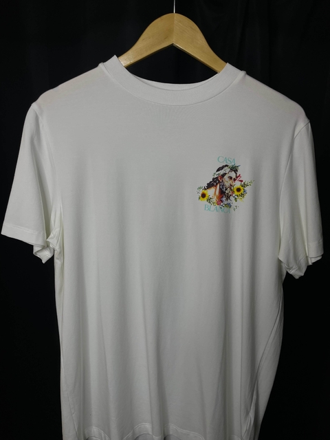 T-shirt Premium Casablanca Branca Estampa Retrô