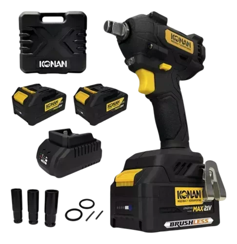 Llave Impacto a Batería 1/2" 21V Brushless 2 Baterías 4 Amp Accesorios + Maletín Konan - comprar online