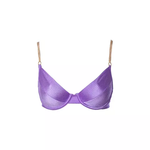 TOP COM ARO SEM BOJO CORRENTE DUPLA TEXTURIZADO LAVANDA