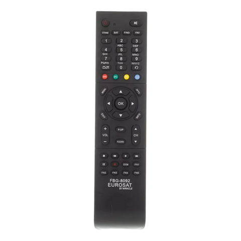 Controle Remoto Compatível com Receptor Eurosat FBG-8092 SKY-8092 RBR-8092