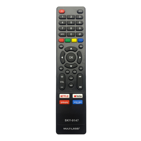 Controle Remoto Para Tv Multilaser Smart FBG-9147 SKY-9147 LE-7267 KA-2983 Tl011 a Tl035