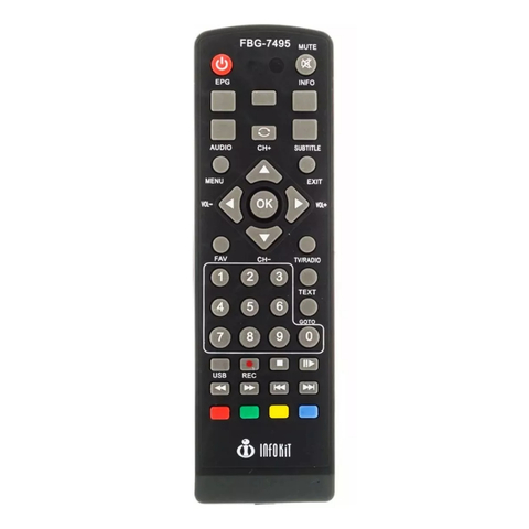 Controle Remoto Conversor Infokit Digital FBG-7495 LE-7495 SKY-8010 LHS-7134 ITV-100 ITV-200 ITV-300 ITV-400