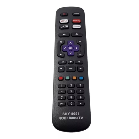 Controle Remoto Para Smart TV AOC Roku FBG-9091 MAXX-9091 SKY-9091 LE-7246 CO-1395 KA-3019 43S5295 43S5195 43S5295/78G 43S5195/78G