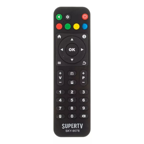 Controle Remoto Para Receptor Compatível Com Super TV Black SUPERTV FBG-9078 SKY-9078 LE-7118