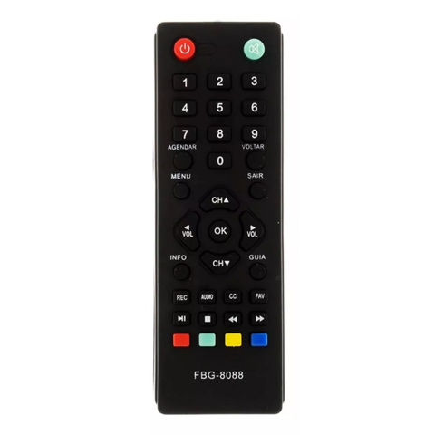 Controle Remoto Para Conversor Digital Multilaser Imagevox FBG-8088 SKY-8088 RBR-8088 LE-7105 RE219 DF03 DF05