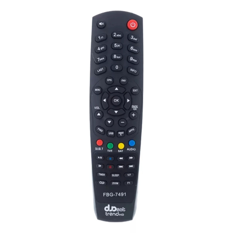 Controle Remoto Para Receptor Duosat Trend HD FBG-7491 LE-7005 VCA-8137 SKY-7491