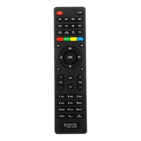 Controle Remoto Para Receptor AZBox Surprise Bravissimo Plus Thunder Tinder FBG-7478 SKY-7478 RBR-7478 LE-7121