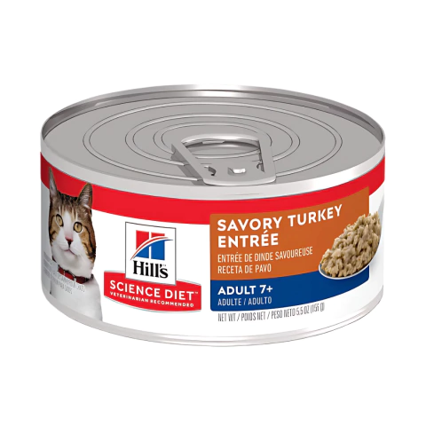 Hill's 7+, alimento húmedo en lata para gato senior, sabor pavo - Hills 5,5 oz