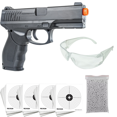 PISTOLA DE AIRSOFT 24/7 ROSSI 1000 BBS 10 ALVOS OCULOS