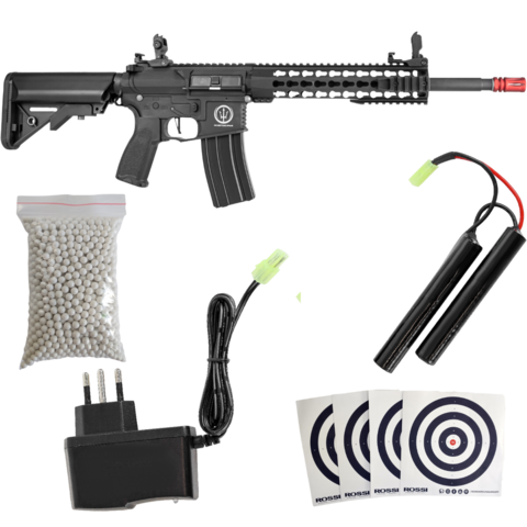 Rifle Airsoft Fuzil Aeg Elétrico Ar15 Neptune 10 Rossi + Bbs