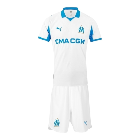 Kit Infantil Marseille I 25/26 - Puma - Branco e azul