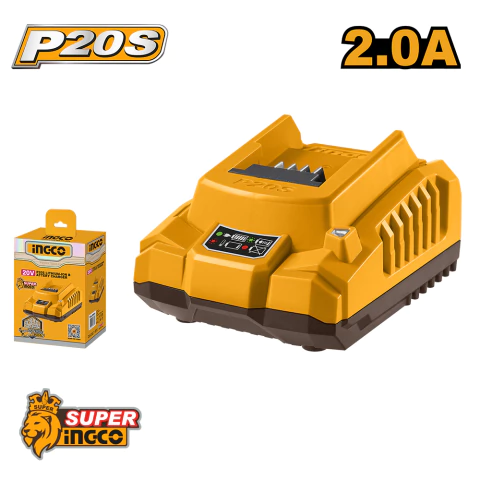 CARGADOR RAPIDO BATERIAS 2.0 AH INGCO - FCLI2001-4