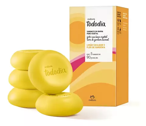 Sabonete Em Barra Tododia Limão Siciliano e Flor de Gardênia Cx c/5un 90g