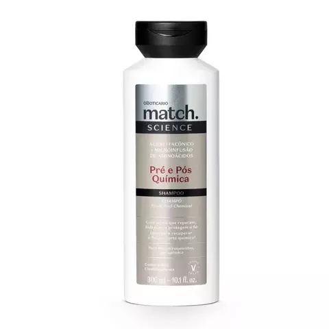Shampoo Pré e Pós Química Match Science 300ml O Boticário
