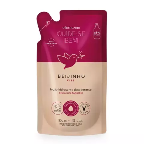 Refil Hidratante Beijinho Kiss 350ml O Boticário
