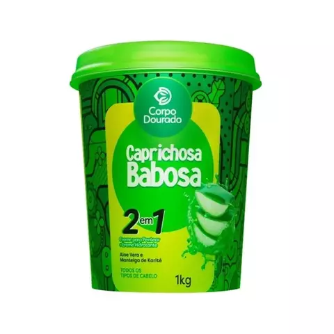 Máscara Capillar 2em1 Caprichosa Babosa 1kg Corpo Dourado