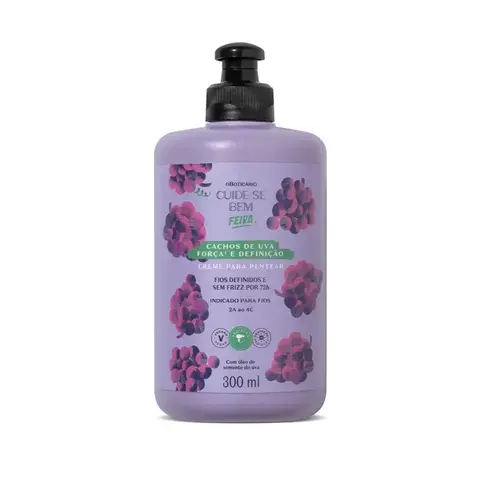 Creme para Pentear Cachos de Uva 300ml Cuide-se Bem o Boticário