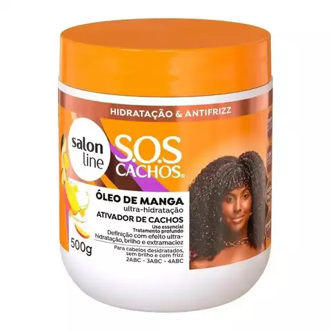 ATIVADOR CACHOS SALON LINE 500G SOS CACHOS ÓLEO DE MANGA