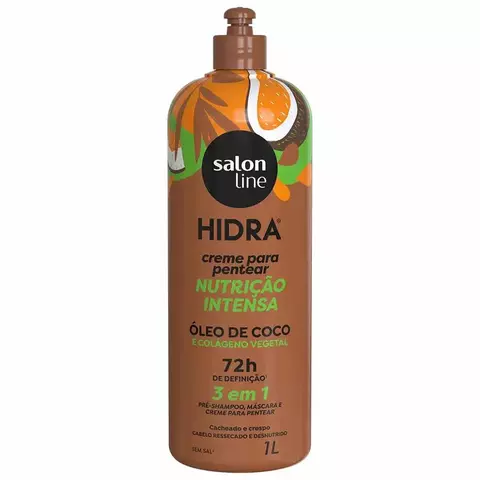 CREME PARA PENTEAR SALON LINE HIDRA 3 EM 1 ÓLEO DE COCO 1L