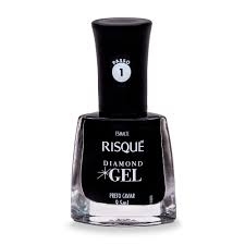 ESMALTE RISQUE CL 9,5ML DIAMOND GEL PRETO CAVIAR