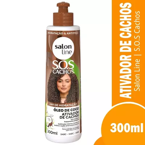 ATIVADOR CACHOS SALON LINE 300ML SOS CACHOS OLEO DE COCO