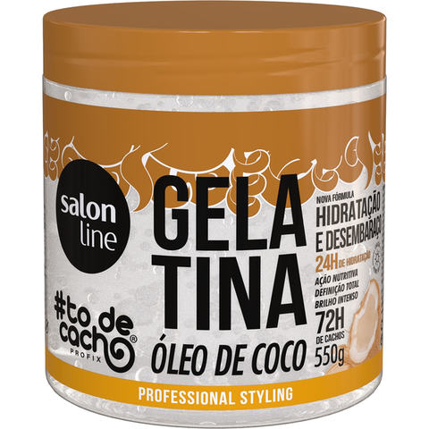 GELATINA CAPILAR SALON LINE 550G TO DE CACHO ÓLEO DE COCO