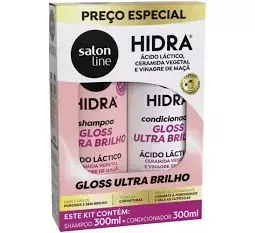 KIT SHAMPOO + CONDICIONADOR SALON LINE HIDRA ULTRA BRILHO 300ML