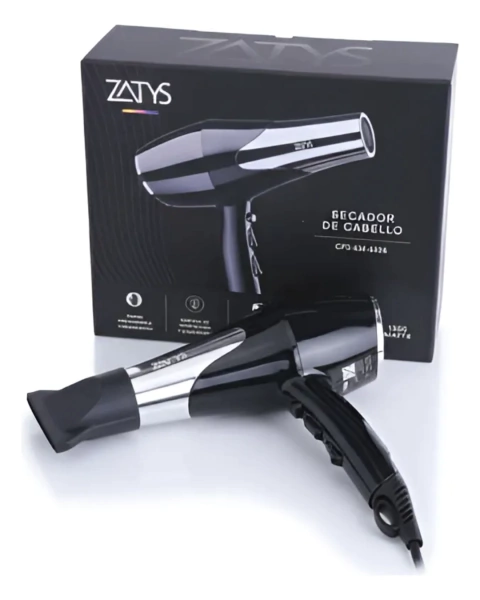 Secador De Pelo Con Difusor Turbo Zatys 1500w Negro - comprar online