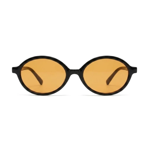 Óculos de Sol Amber Oval - Amarelo e Preto