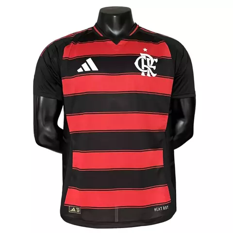 Camisa Flamengo I 25/26 - Jogador Adidas Masculina - Preta e vermelha