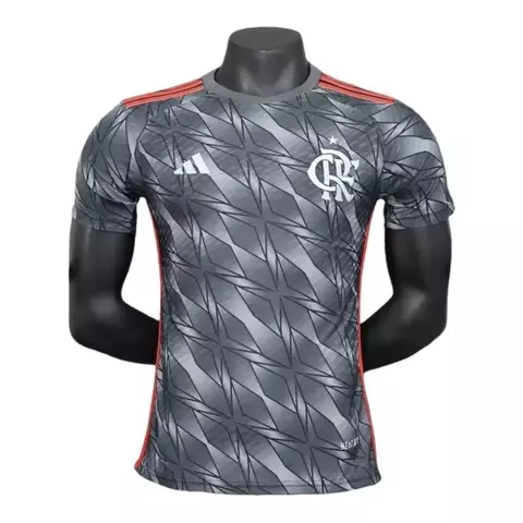 Camisa Flamengo III 24/25 - Jogador Adidas Masculina - Preta com detalhes em cinza e vermelho
