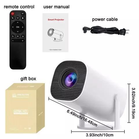 Projetor HY300 Pro suporta 1080P 4k WiFi6 sem fio adequado para telefones celula