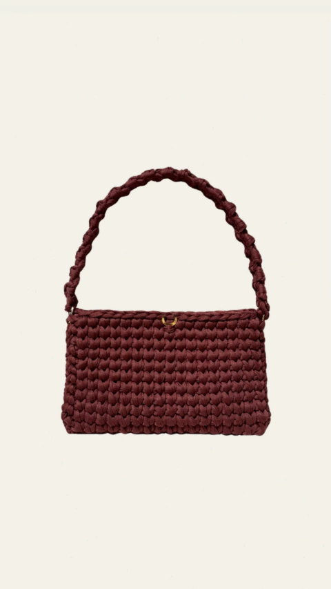 MINI BAGUETTE CAFÉ alça em crochê - comprar online