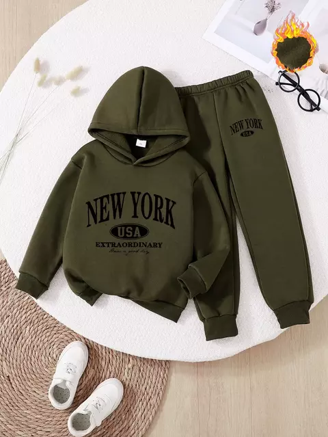 Conjunto Moletom da New York outono e inverno para Meninos 2 a 7 Anos
