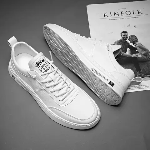 Tênis Casual Sneaker em Coro Masculinos