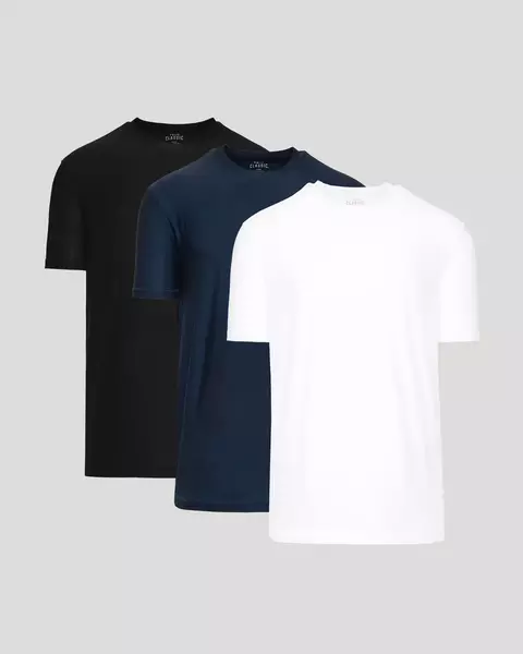 Combo 3 Remeras algodon peinado premium Blanco, azul, negro. - comprar online