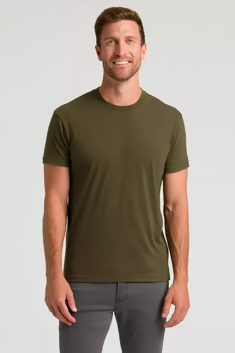 Remera Verde militar algodon peinado premium - comprar online